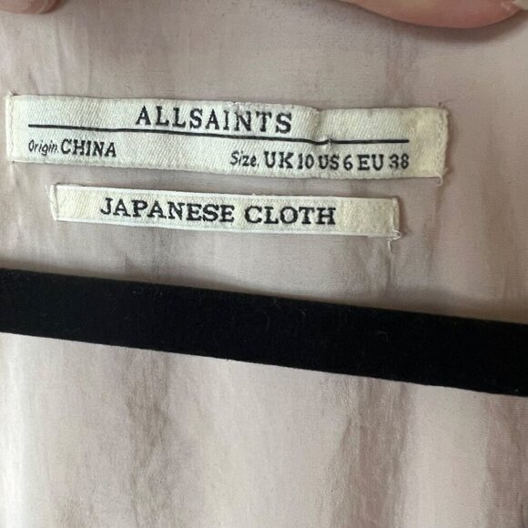 All saints Japanese cloth silk pink dress women’s size 6 - Picture 4 of 13